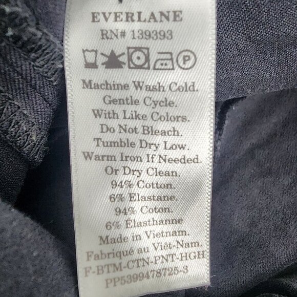 Everlane Pants The‎ Side-Zip Stretch Cotton Pant Women's Size 2 Black - Picture 8 of 9